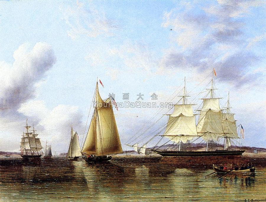 The NB Palmer at Anchor off Staten Island - 詹姆斯·E·巴特斯沃思